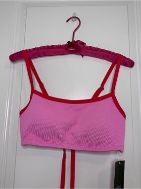 Wild Fable Hot Pink Bikini Top Women's , Size D/DD Sporty